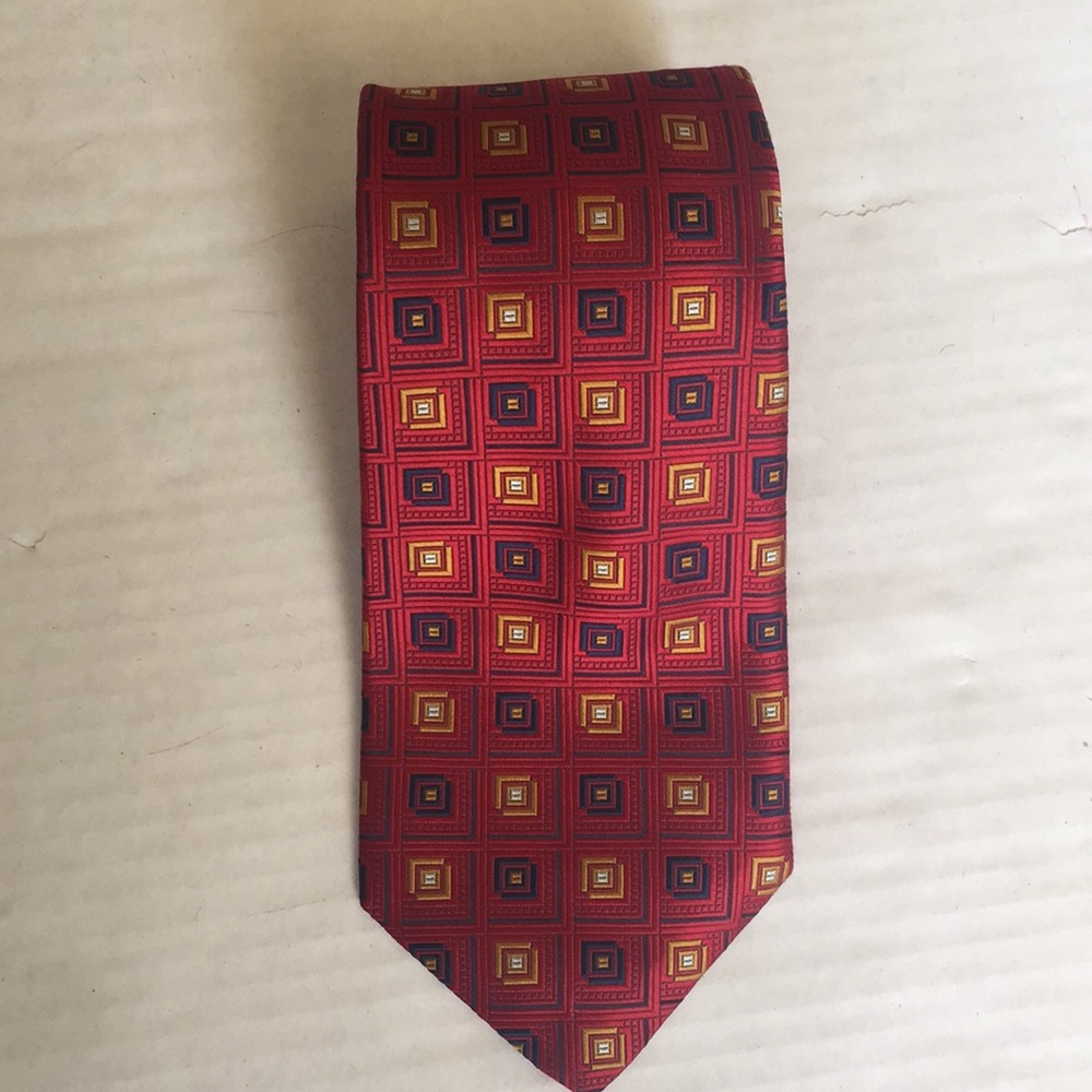 Robert Talbott Studio Red Geometric Design Tie - image 1